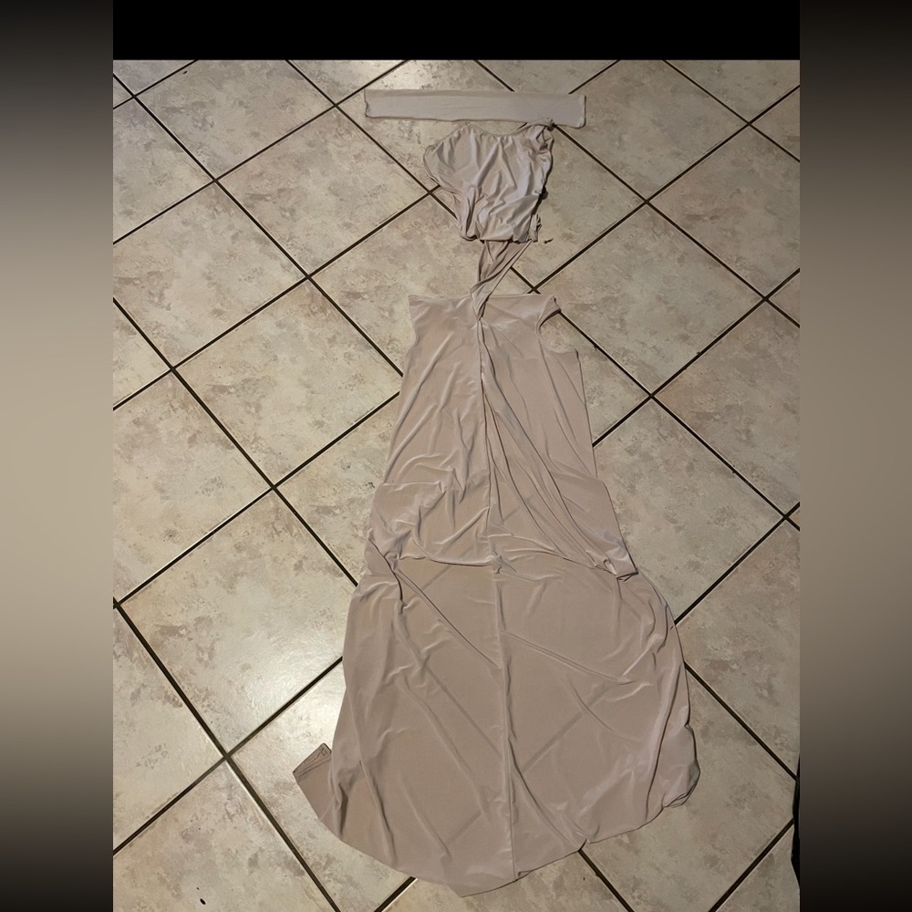 PrettyLittleThing Beige Maxi Dress
